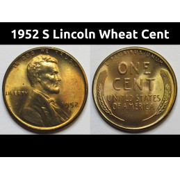 1952 S Lincoln Wheat Cent -...