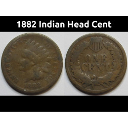 1882 Indian Head Cent - old Wild West era antique American penny