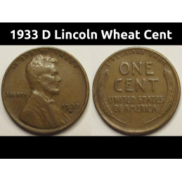 1933 D Lincoln Wheat Cent -...