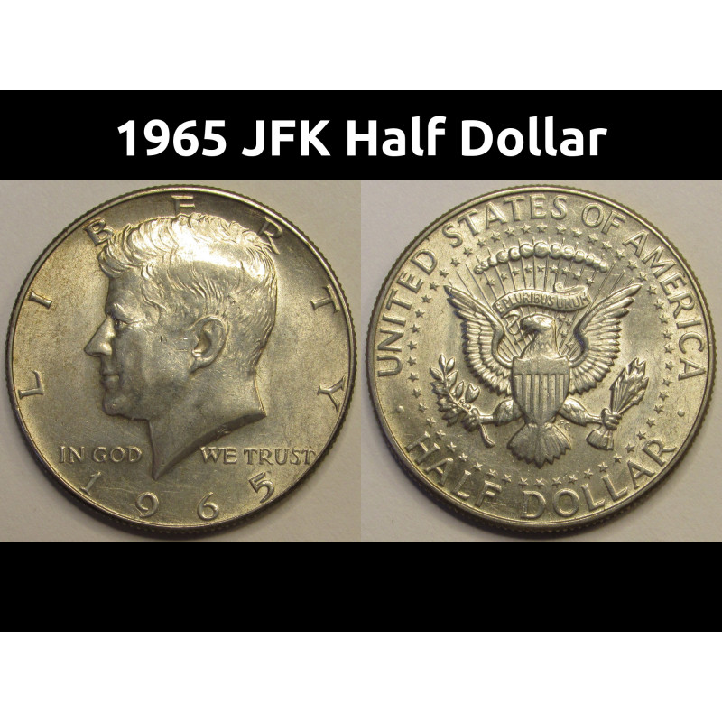 1965 JFK Half Dollar - 40 percent silver vintage American coin