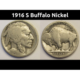 1916 S Buffalo Nickel -...