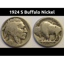 1924 S Buffalo Nickel - low mintage American five cent coin