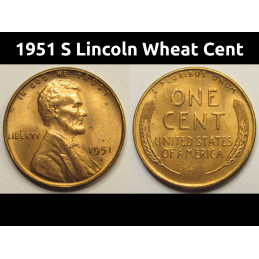1951 S Lincoln Wheat Cent -...