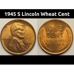 1945 S Lincoln Wheat Cent -...