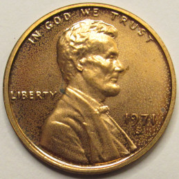 1971 S Lincoln Memorial Cent - vintage American proof penny