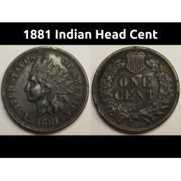 1881 Indian Head Cent - antique higher grade American penny