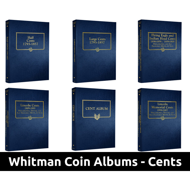 Whitman Coin Album for Cents / Pennies - Lincoln Wheat, Memorial, Indian Head, Flying Eagle, Large Cents, Half Cents - You Pick