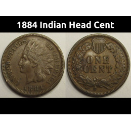 1884 Indian Head Cent - high grade antique American penny