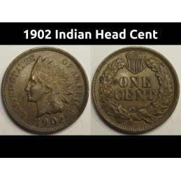 1902 Indian Head Cent - antique better condition American penny