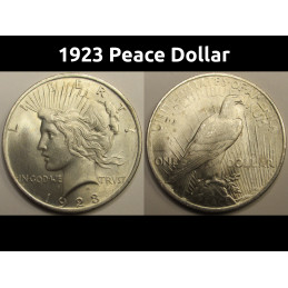 1923 Peace Dollar - uncirculated flashy American silver dollar