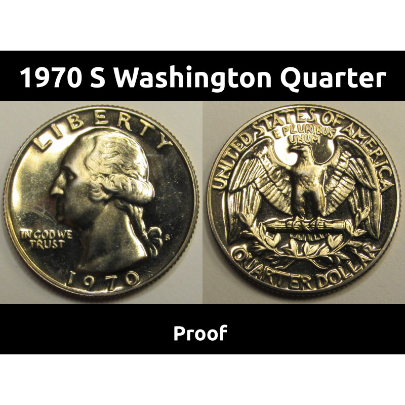 1970 S Washington Quarter - vintage American proof coin