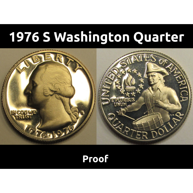 1976 S Washington Quarter - vintage proof condition Bicentennial American coin