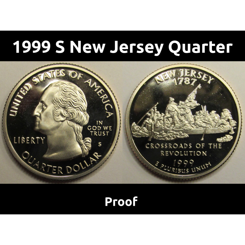1999 S New Jersey State Quarter - proof finish American coin