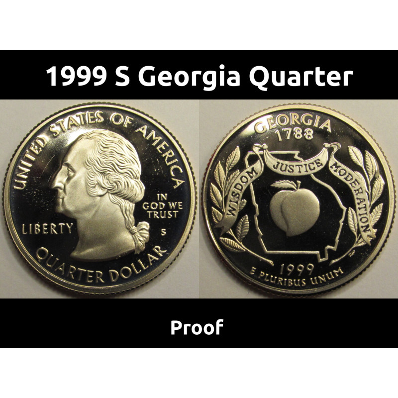 1999 S Georgia State Quarter - vintage proof American coin