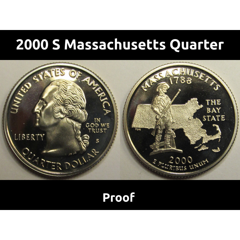 2000 S Massachusetts State Quarter - vintage American proof coin