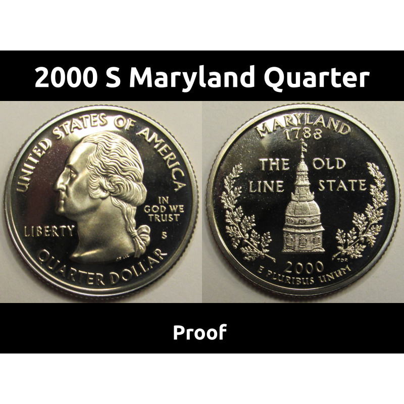 2000 S Maryland State Quarter - vintage proof American coin