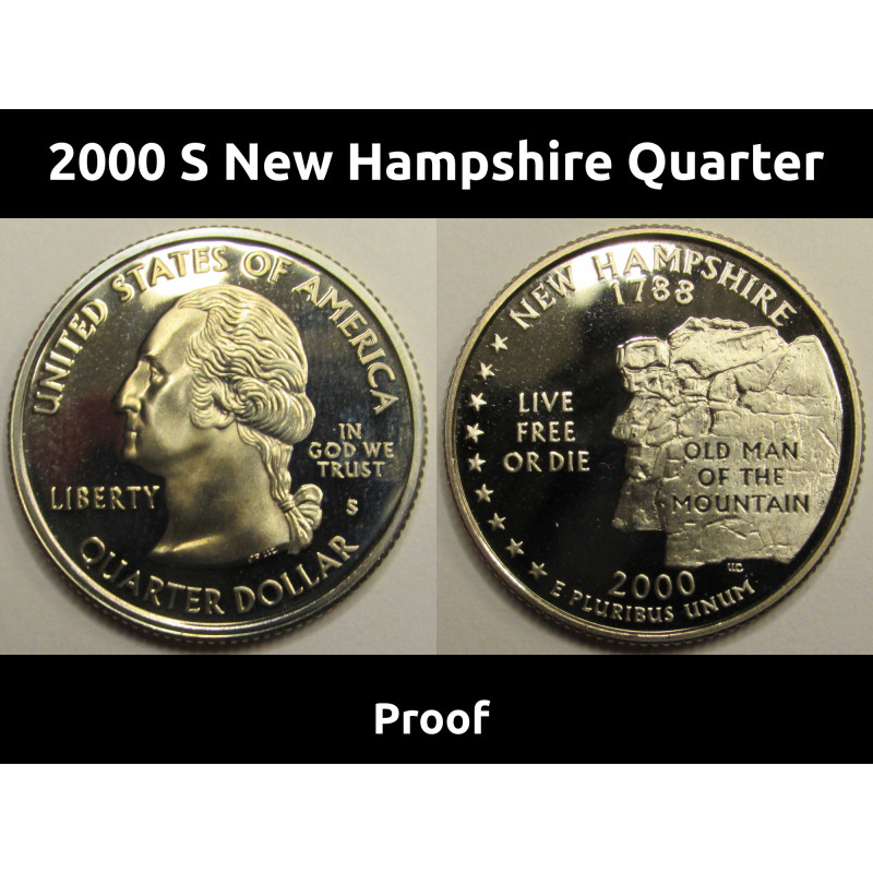 2000 S New Hampshire State Quarter - vintage American proof coin