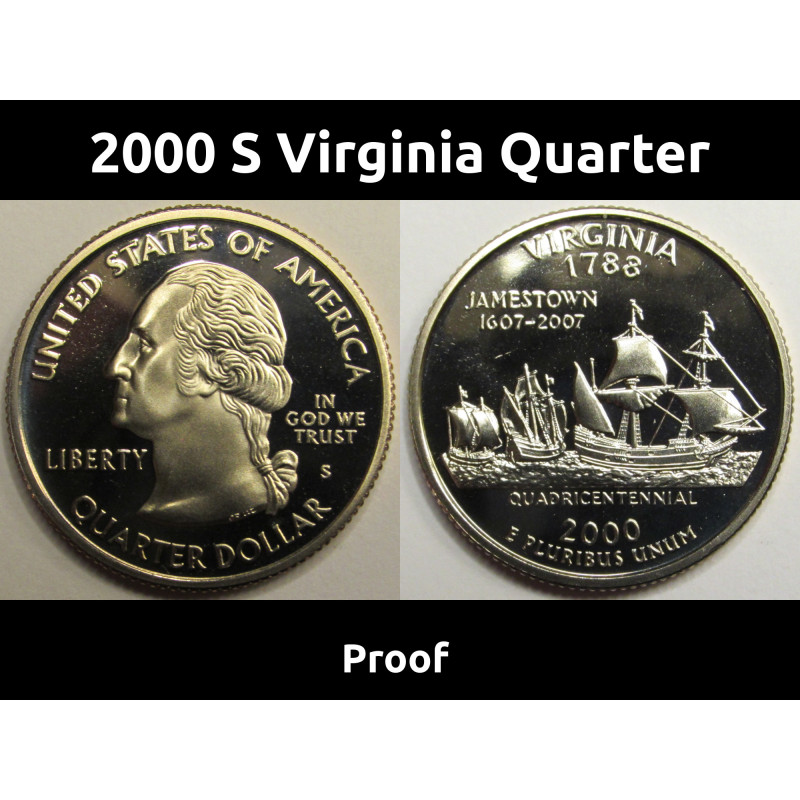 2000 S Virginia State Quarter - vintage American proof coin