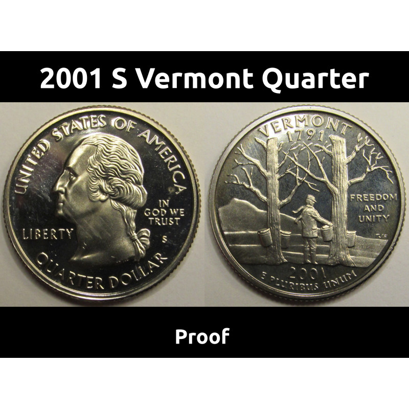 2001 S Vermont State Quarter - vintage American proof coin