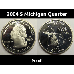 2004 S Michigan State Quarter - vintage American proof coin
