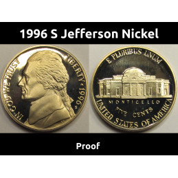 1996 S Jefferson Nickel -...