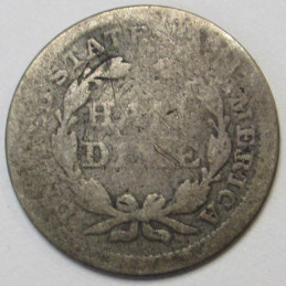 1853 Seated Liberty Half Dime - antique five cent silver American coin