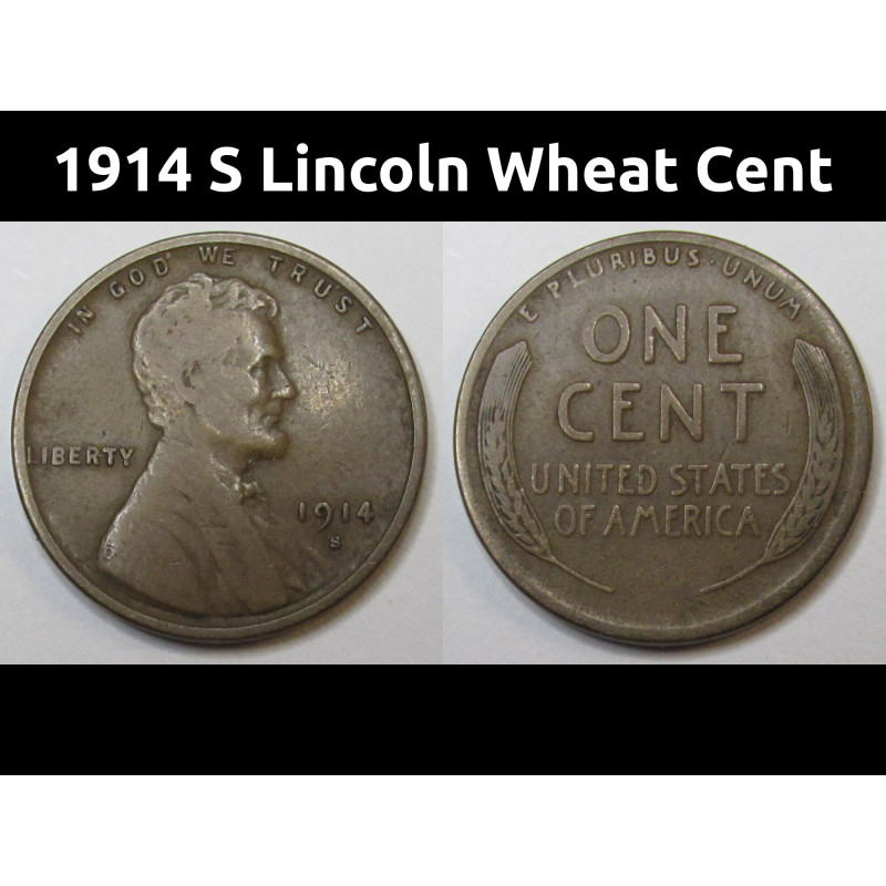 1914 S Lincoln Wheat Cent - nice condition semi-key date American wheat penny