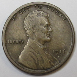 1916 S Lincoln Wheat Cent - antique higher grade American wheat penny