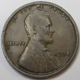 1921 Lincoln Wheat Cent - higher grade antique American wheat penny