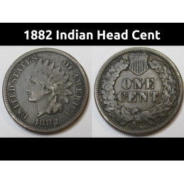 1882 Indian Head Cent - nicer condition full Liberty American penny coin