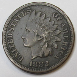 1882 Indian Head Cent - nicer condition full Liberty American penny coin