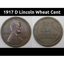 1917 D Lincoln Wheat Cent -...