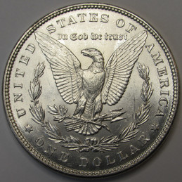 1887 Morgan Dollar - uncirculated high grade Old West era American silver dollar