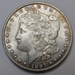 1897 Morgan Dollar - uncirculated Old West era American silver dollar