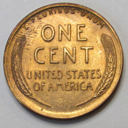 1947 S Lincoln Wheat Cent - uncirculated San Francisco mintmark vintage penny