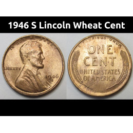 1946 S Lincoln Wheat Cent -...