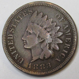 1883 Indian Head Cent - Old West era antique American penny