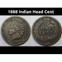1888 Indian Head Cent - Old West era American penny