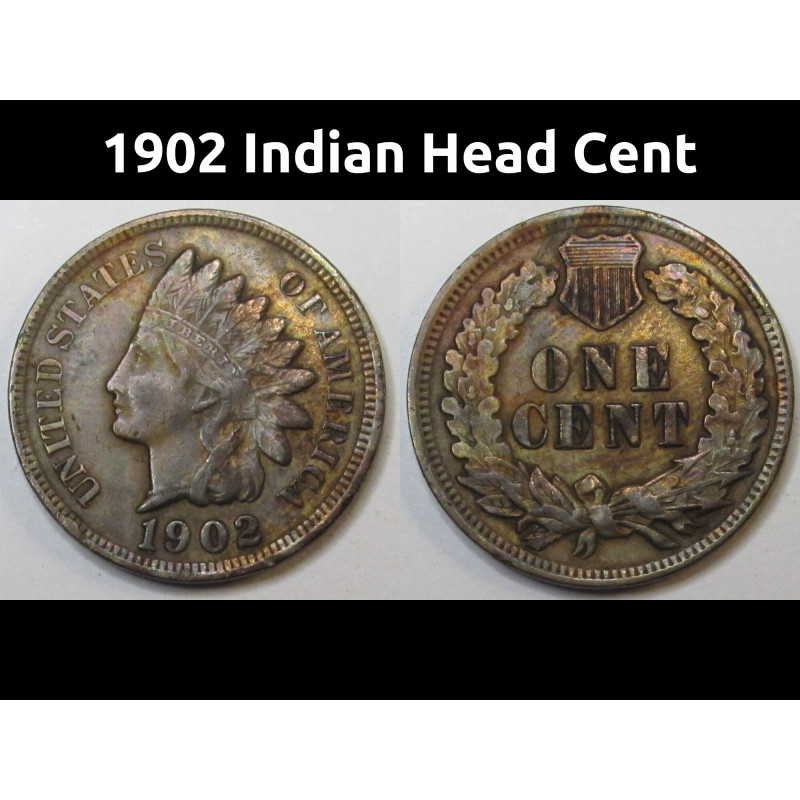 1902 Indian Head Cent - full Liberty antique American penny