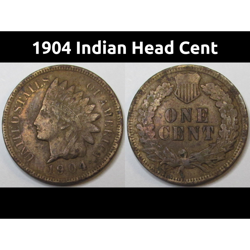 1904 Indian Head Cent - full Liberty old American penny