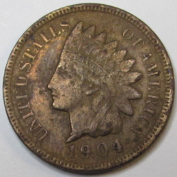 1904 Indian Head Cent - full Liberty old American penny