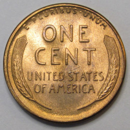 1945 D Lincoln Wheat Cent - old uncirculated Denver mintmark antique American coin