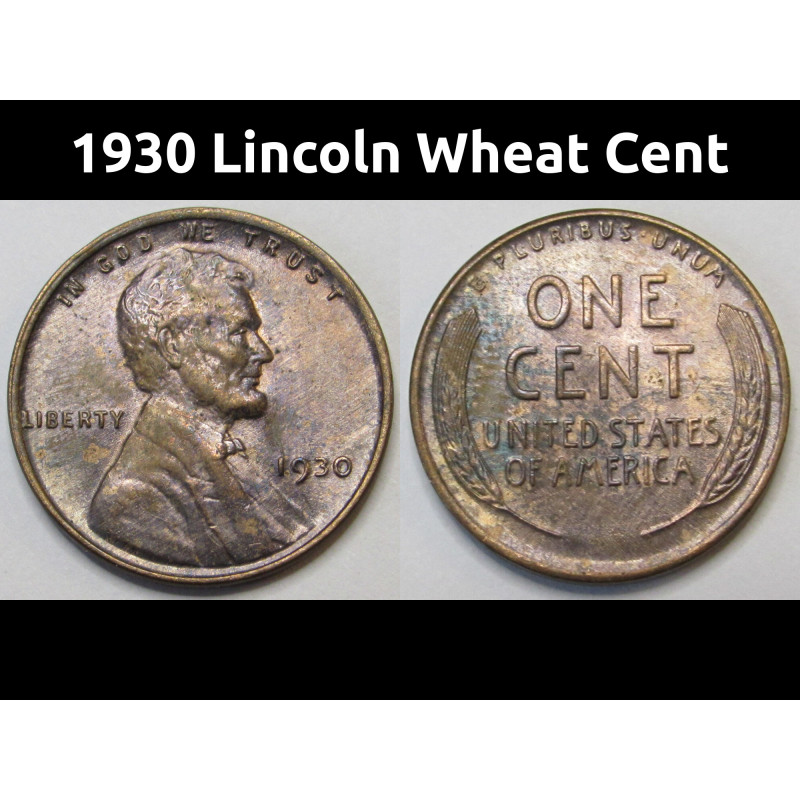 1930 Lincoln Wheat Cent - old antique American wheat penny