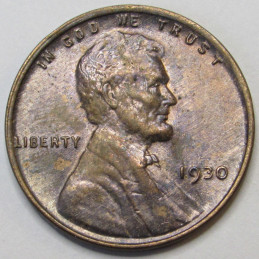 1930 Lincoln Wheat Cent - old antique American wheat penny