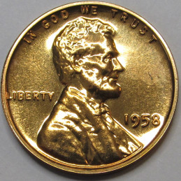 1958 Lincoln Wheat Cent - proof - last year of issue vintage penny coin