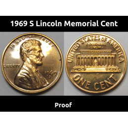 1969 S Lincoln Memorial Cent - vintage American proof coin
