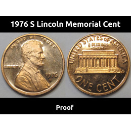 1976 S Lincoln Memorial Cent - vintage American proof coin