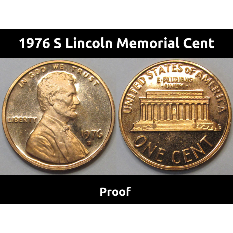 1976 S Lincoln Memorial Cent - vintage American proof coin