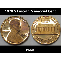 1978 S Lincoln Memorial Cent - vintage American proof penny