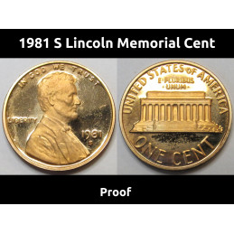 1981 S Lincoln Memorial Cent - vintage American proof coin